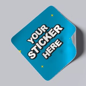 square sticker printing - cyan