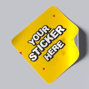 square sticker printing yellow